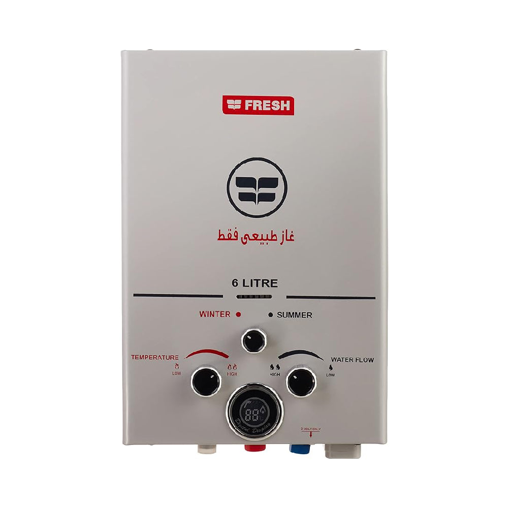 Fresh Gas Water Heater 6 Liters Silver Gas6LS. Fresh Gas Water Heater 6 Liters Silver Gas6LS.